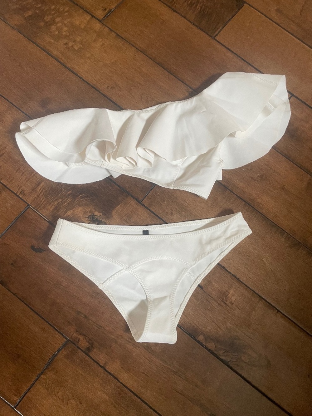 Lisa Marie Fernandez White One Shoulder Bikini